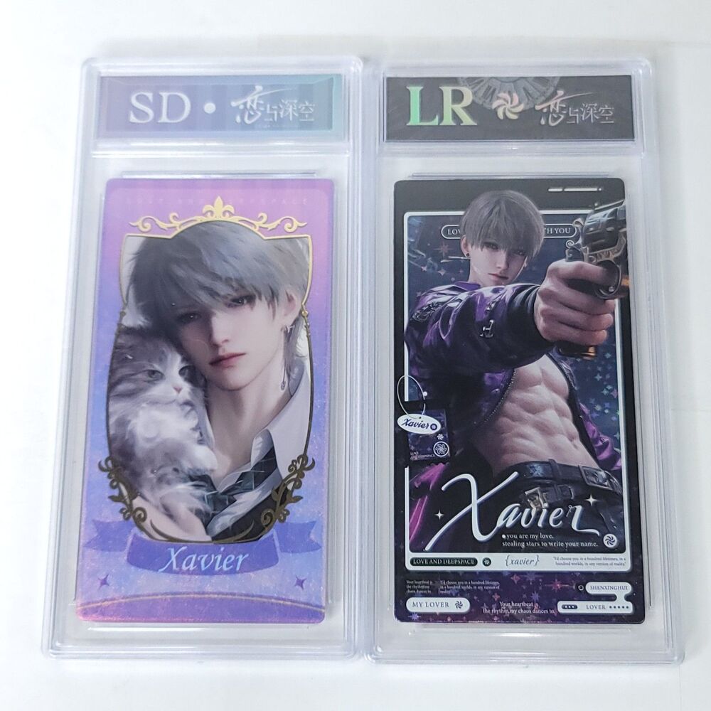Love and Deep Space Xavier Neko Trading Card Encased Collectible Lot of 2